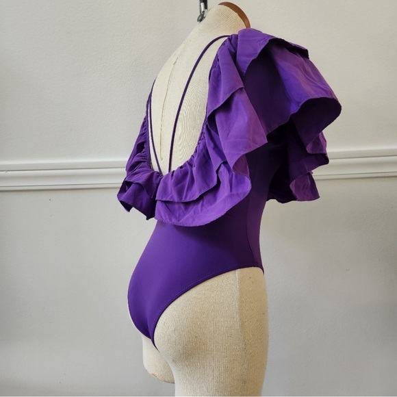 ZARA PURPLE Ruffle One Piece - Picture 2 of 3